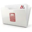 Accounting and payroll documents in a white folder with a red calculator symbol and the MAXCORP logo