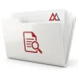 AML audit documents in a white folder with a magnifying glass symbol and the MAXCORP logo