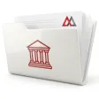 Banking advisory and bank account opening documents in a white folder with a red bank building symbol and the MAXCORP logo