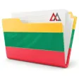 Lithuanian company formation documents in a folder with the Lithuanian flag and the MAXCORP logo