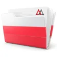 Polish company formation documents in a folder with the Polish flag and the MAXCORP logo