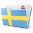 Swedish company formation documents in a folder with the Swedish flag and the MAXCORP logo